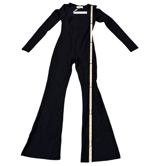 Black Long-Sleeve Flared Jumpsuit Small By Qinsen - Picture 7 of 14